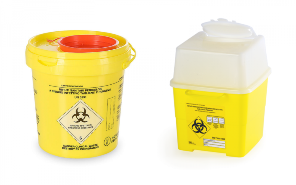 Contenitore per rifiuti taglienti e pungenti a rischio infettivo 2-4 litri | Contenitori e Recipienti